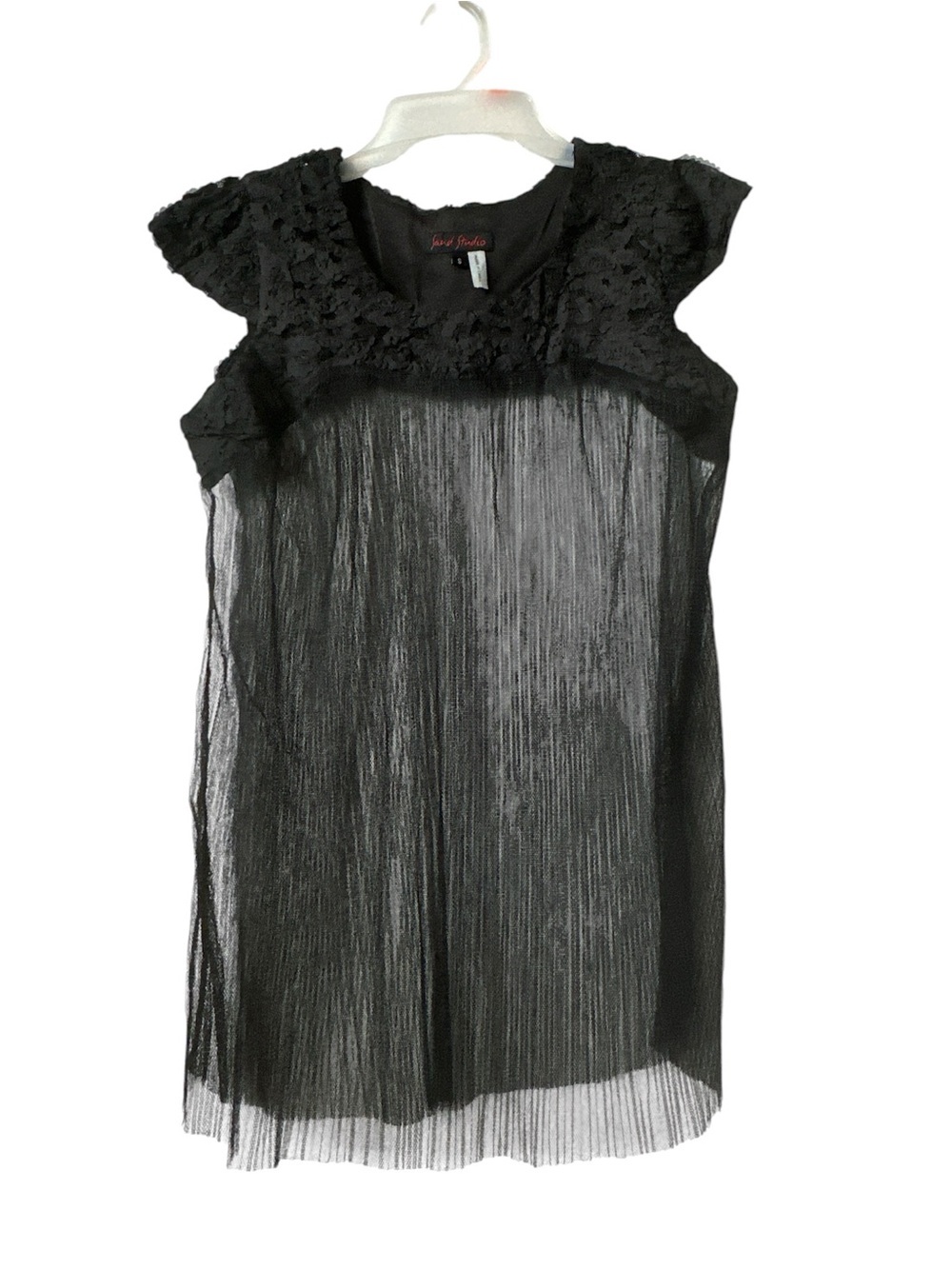 Black Sheer Sleeveless Beach Cover Up Summer Casual Top Small